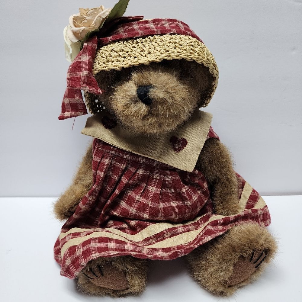 Vintage Boyds Bears Prudence Bearimore Red Plaid Dress #912053 1999 Retired